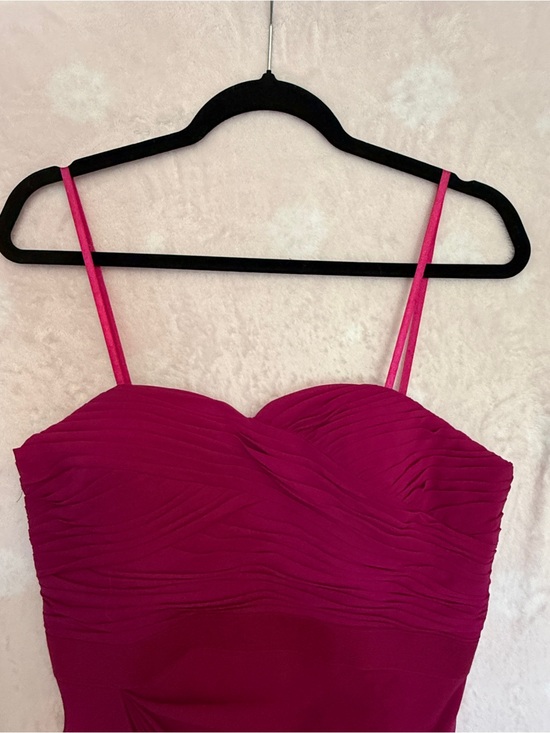 Dresses & Skirts - Fuchsia Spaghetti Strap Ruched Bodice Dress